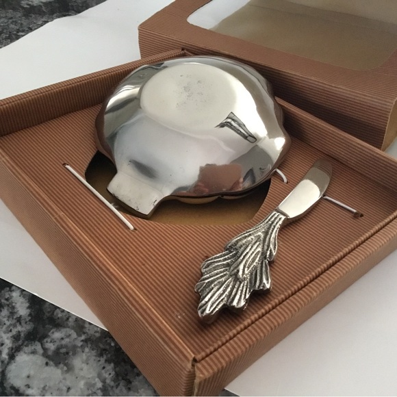 Dip dish with spreading knife. Gift boxes new. - Picture 2 of 5